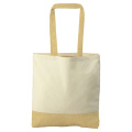 Cotton Fare Bicolor two-tone recycled cotton tote bag, 140 g/m², natural / spectra yellow