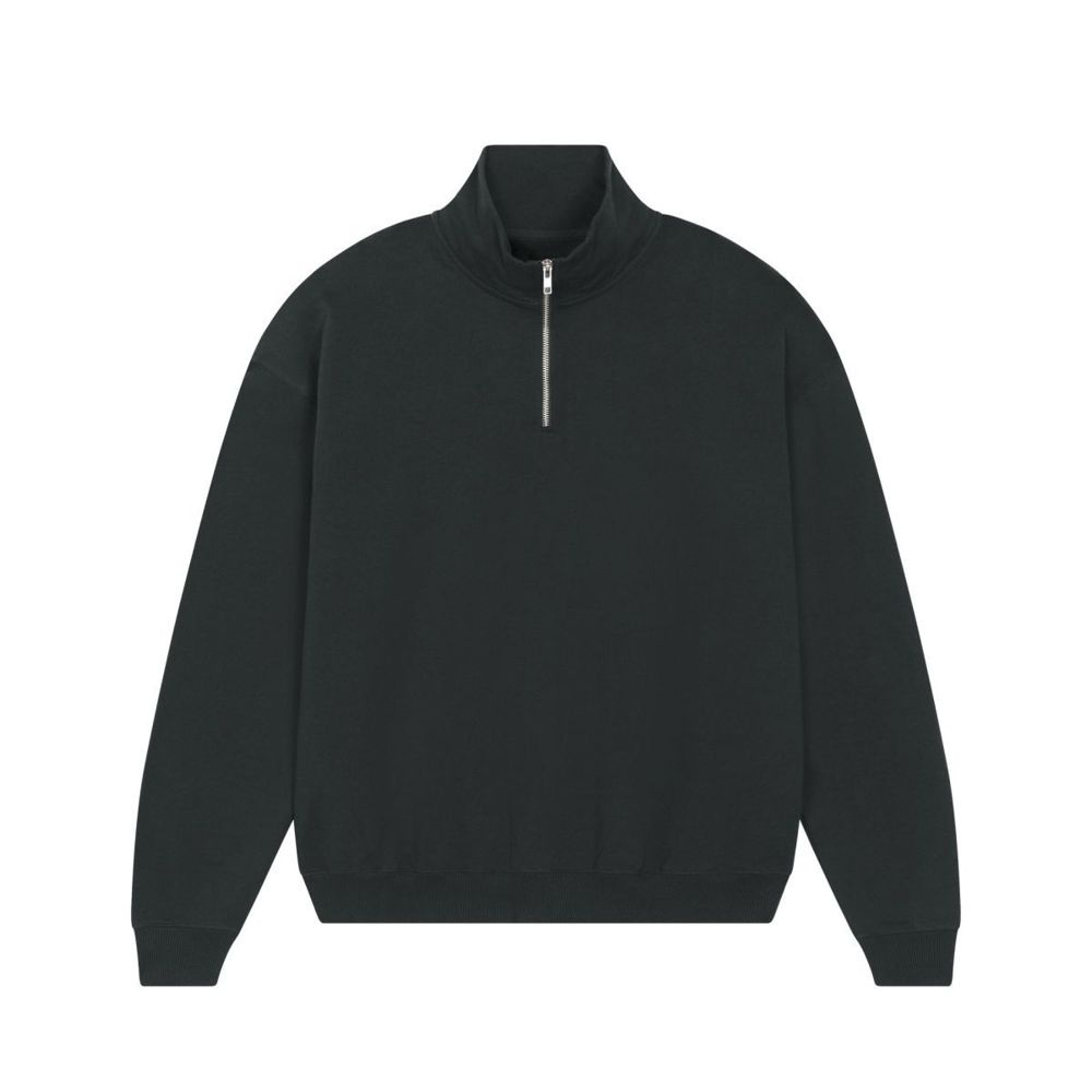 Stanley/Stella Miller Dry unisex zip-neck sweatshirt, 400 g/m² – black, XXS (1)