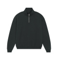 Stanley/Stella Miller Dry unisex zip-neck sweatshirt, 400 g/m², black
