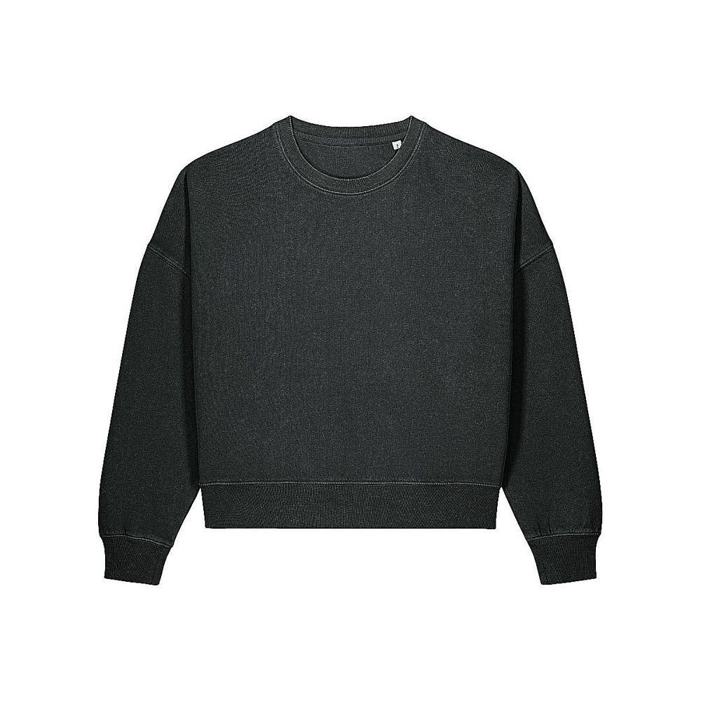 Stanley/Stella Stella Alma Vintage women’s crew-neck sweatshirt – black (Black Rock), XS (1)