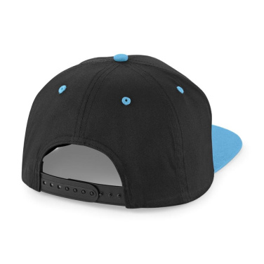 Beechfield B610C baseball cap - black / blue (Surf Blue) (3)