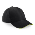 Beechfield B20 baseball cap, black / lime green (Lime Green)
