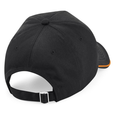 Beechfield B25C baseball cap - black / orange (2)