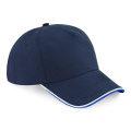 Beechfield B25C baseball cap, French navy / royal blue (Bright Royal) / white