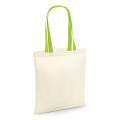 Westford Mill W101C tote bag, natural / lime green (Lime Green)
