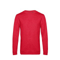 B&C WU01W crew-neck sweatshirt, red heather (Heather Red)
