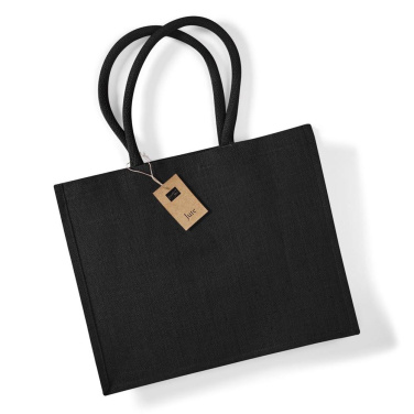Westford Mill W407 jute tote bag - black / black (2)