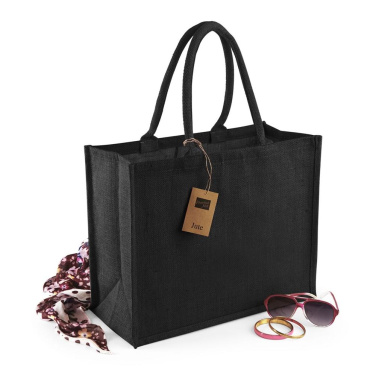 Westford Mill W407 jute tote bag - black / black (3)