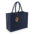 Westford Mill W407 jute tote bag, French navy / French navy