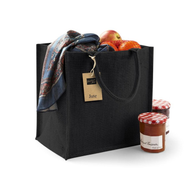 Westford Mill W413 jute tote bag - black / black (3)