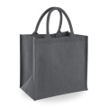 Westford Mill W413 jute tote bag, graphite grey / graphite grey