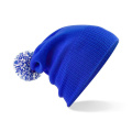 Beechfield B450 knitted beanie, royal blue (Bright Royal) / white