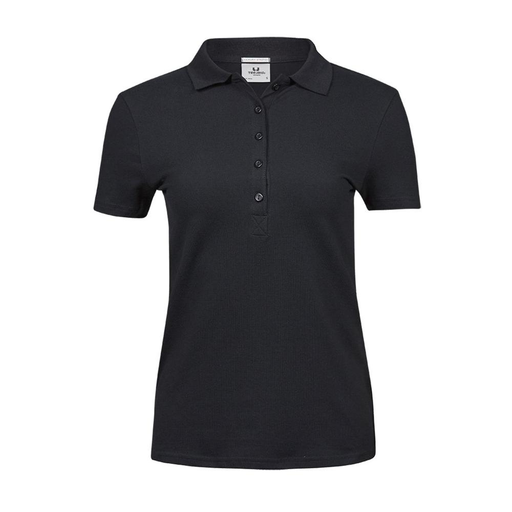 Tee Jays 145 women’s polo shirt - black, S (1)