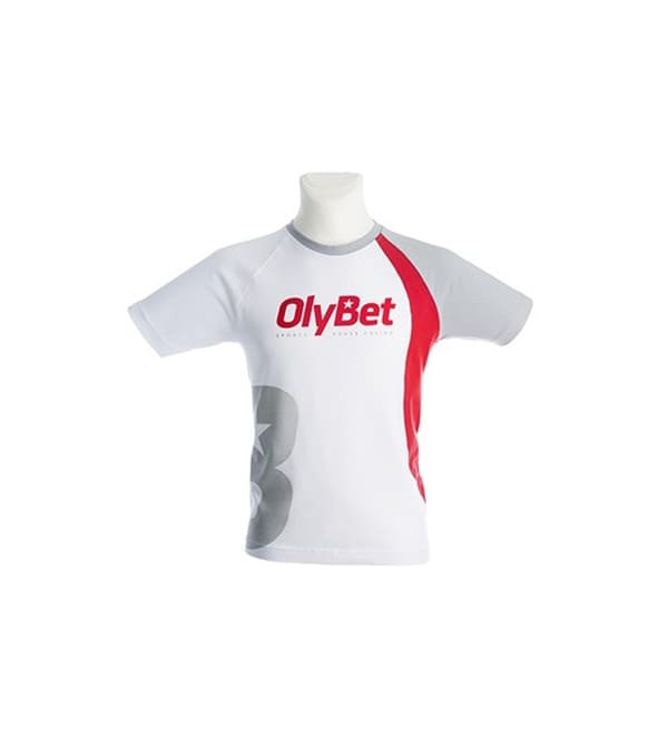Eritellimusel valmistatud T-särk Olybet logoga 