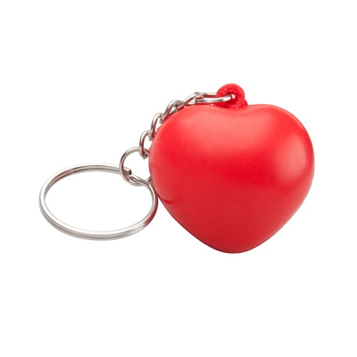 Logo trade reklaamkingituse pilt: Stressipall-võtmehoidja punane süda