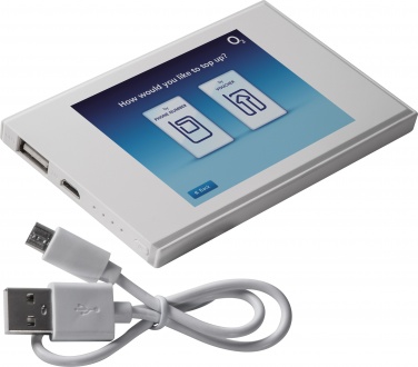 Logo trade firmakingid foto: Powerbank 2200 mAh with USB port in a box, valge