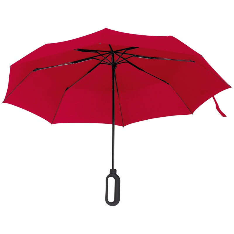 Logotrade firmakingi foto: Väike karabiiniga vihmavari, punane