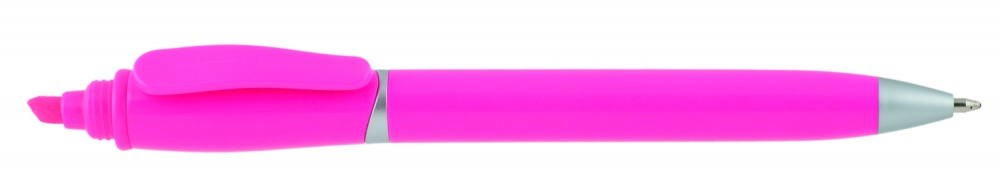 Logotrade firmakingituse foto: Plastikpastapliiats markeriga 2-ühes GUARDA, roosa