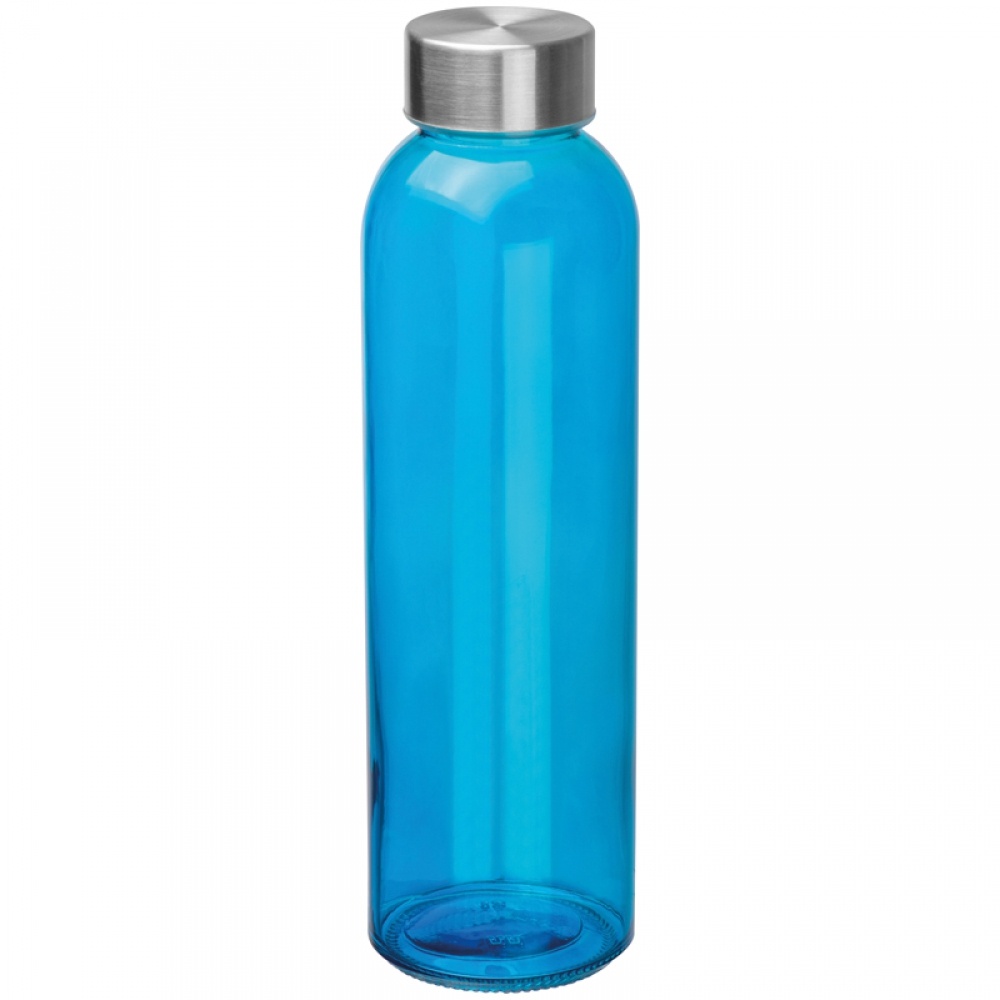 Logotrade ärikingid pilt: Klaasist joogipudel koos trükiga, sinine
