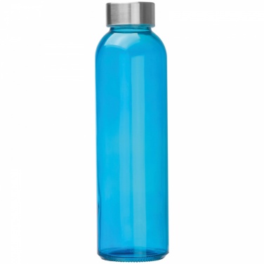 Logo trade firmakingid foto: Klaasist joogipudel koos trükiga, sinine