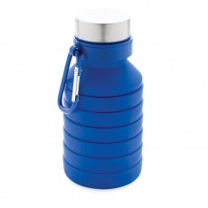 Reklaamkingitus: Leakproof collapsible silicon bottle with lid, blue