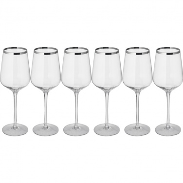 Logotrade meened pilt: Valge veini klaaside komplekt, 6 tk