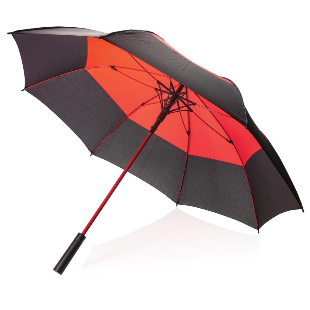 Logo trade reklaamkingid foto: 27" kahevärviline tormikindel vihmavari, punane