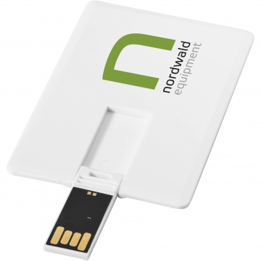 Slim kaardikujuline 2 GB USB-mälupulk logoga – detailvaade 4