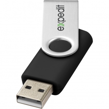 Rotate-basic 16 GB USB-mälupulk logoga, must – detailvaade 4