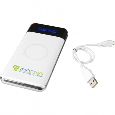 Constant 10 000 mAh juhtmevaba akupank LED-iga logoga, valge – detailvaade 5