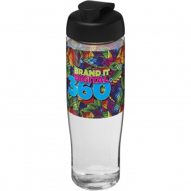 H2O Active® Tempo 700 ml klappkaanega spordipudel, Läbipaistev / must – detailvaade 4