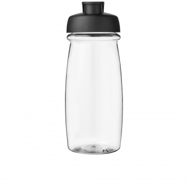 H2O Active® Pulse 600 ml klappkaanega spordipudel, Läbipaistev / täismust – detailvaade 2