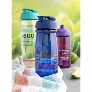 H2O Active® Pulse 600 ml klappkaanega spordipudel, Läbipaistev / täismust – detailvaade 3