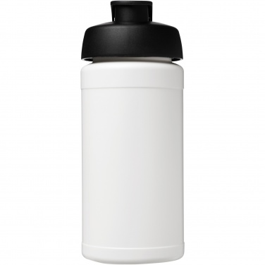 Baseline® Plus 500 ml klappkaanega spordipudel, Valge / täismust – detailvaade 2