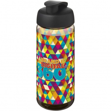 H2O Active® Octave Tritan™ 600 ml klapiga kaanega spordipudel, Söehall / must – detailvaade 3