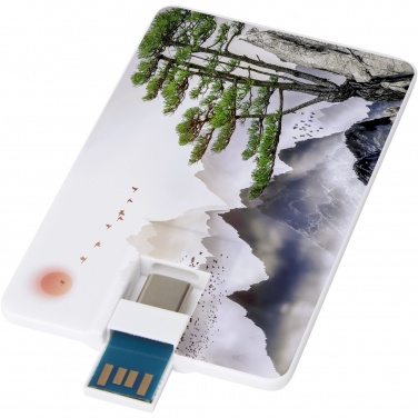 Duo slim 32 GB USB-mälupulk USB-C ja USB-A 3.0 pistikuga logoga – detailvaade 5