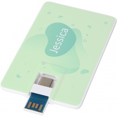 Duo slim 32 GB USB-mälupulk USB-C ja USB-A 3.0 pistikuga logoga – detailvaade 6