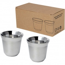 Duo 80 ml RCS-sertifikaadiga roostevabast terasest espressotasside komplekt