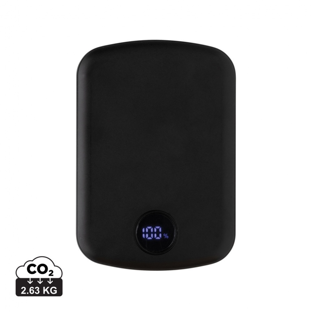 Must MagBoost RCS 5 000 mAh magnetiline akupank — logoga personaliseeritav, perspektiivvaade, Logo.ee