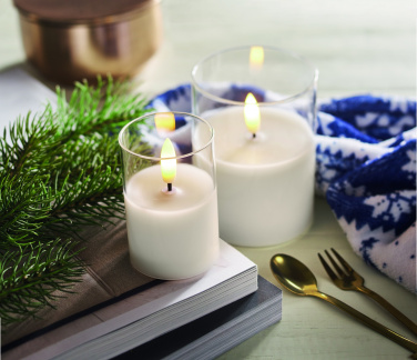 Logotrade firmakingi foto: LED vahaküünal klaasihoidjas