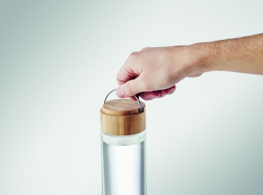 Logo trade firmakingituse pilt: Klaaspudel 500ml bambusest kaas