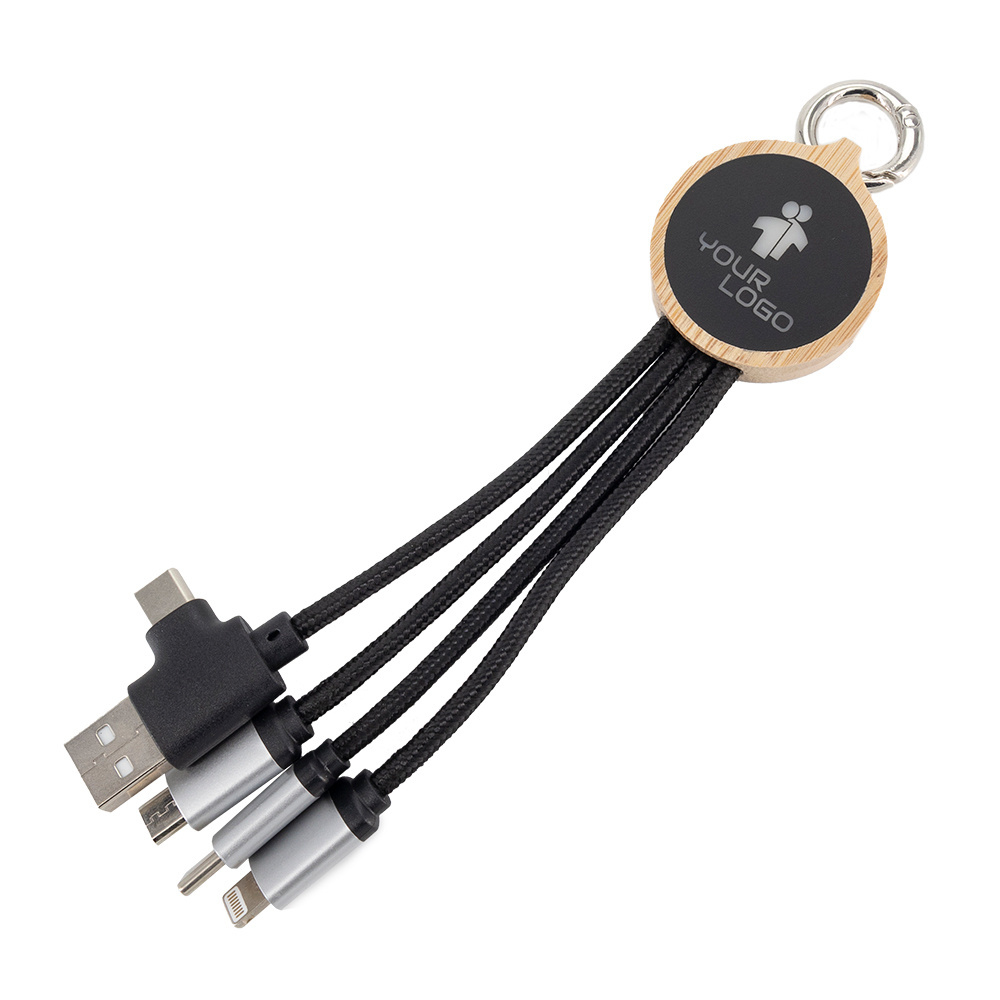 Logotrade reklaamkingi foto: 4-ühes kaabel valgustatud logoga puidust korpuses, LH-ZMU05