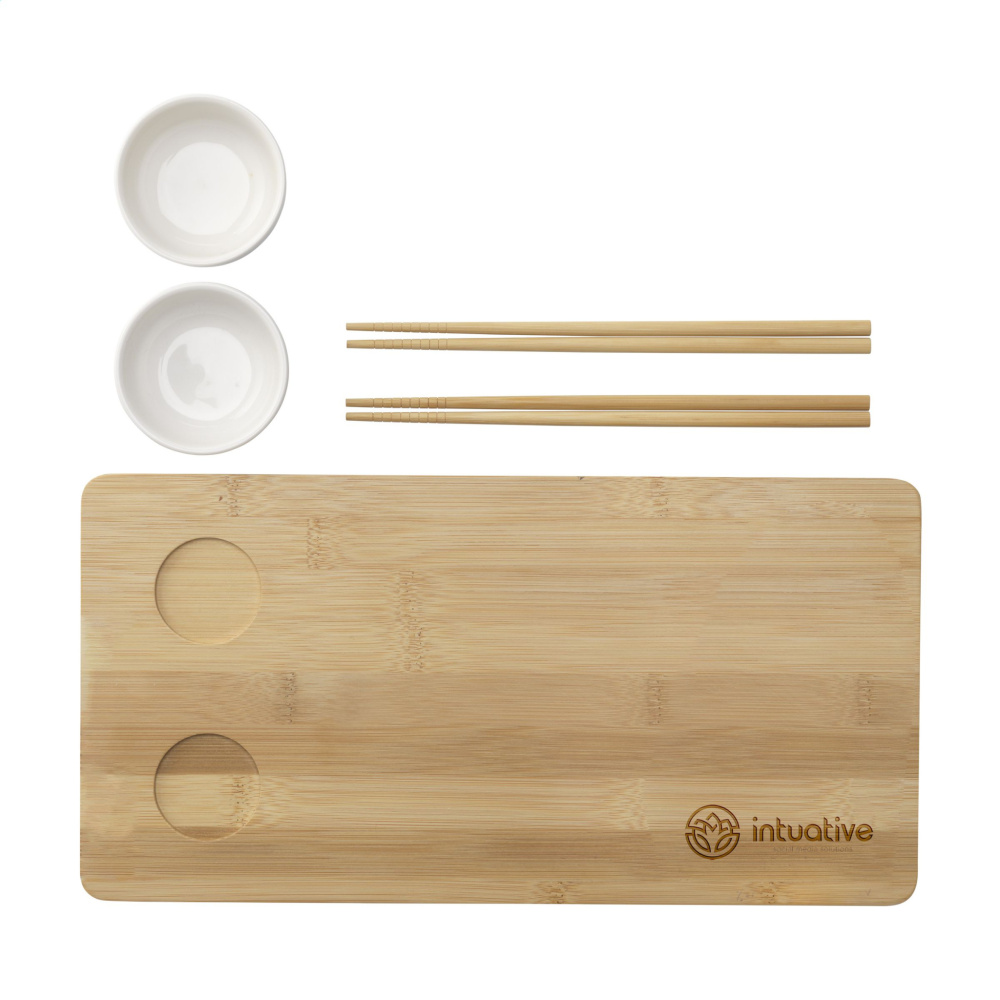 Logo trade reklaamkingi pilt: Temaki Bamboo Sushi Tray kinkekomplekt