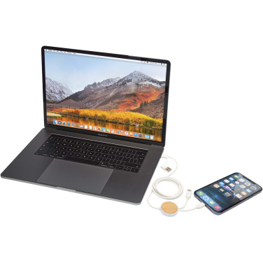 Logotrade ärikingi foto: Chechia 5-in-1 taaskasutatud plastist 150 cm kiirlaadimiskaabel bambusdetailidega