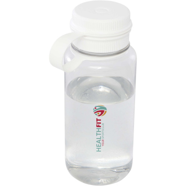 Ryder 900 ml RCS-sertifikaadiga RPET-spordipudel multifunktsionaalse kaanega logoga, Valge – detailvaade 4