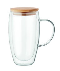 Topeltseinaga klaasist kruus kaanega 450ml