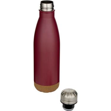 Cove 500 ml vaakumisolatsiooniga roostevabast terasest veepudel korgist detailidega, Punane – detailvaade 3