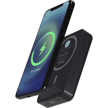 Logotrade reklaamtoote foto: Acrab 10 000 mAh 15W magnetiline juhtmevaba varupank 20W PD-ga - valmistatud taaskasutatud plastist