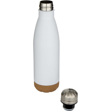 Cove 500 ml vaakumisolatsiooniga roostevabast terasest veepudel korgist detailidega, Valge – detailvaade 3