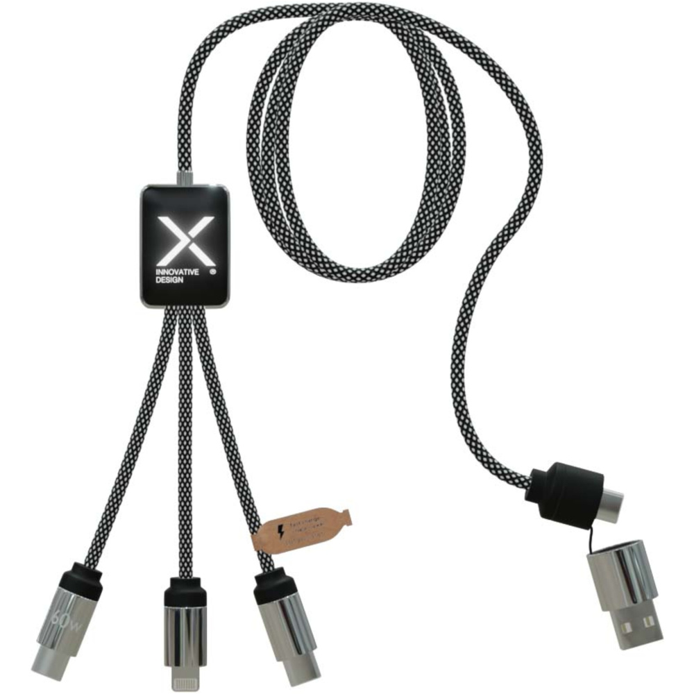 Logotrade reklaamkingid pilt: SCX.design C33 60W C-tüüpi laadimiskaabel kahekordse helendava logoga